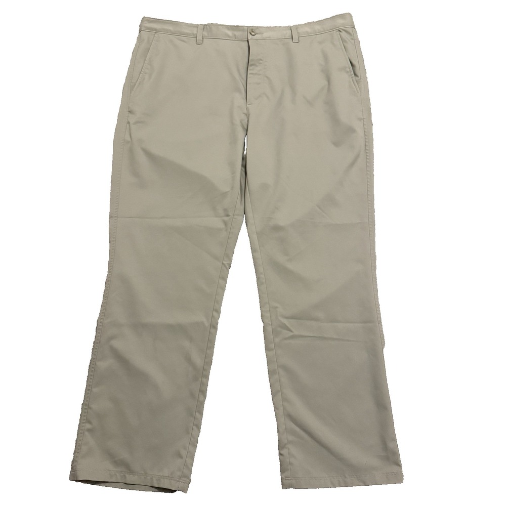 Fila Sport Golf Pants Mens 40x29 Tan Khaki Flat Front Performance Straight Leg